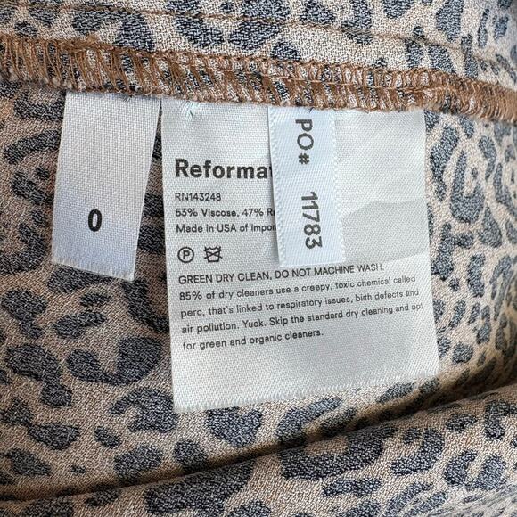 Reformation Flounce Skirt in Leopard Print Size 0 - Picture 6 of 6